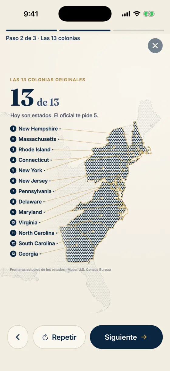 Clase en video de las 13 colonias, con mapa y lista